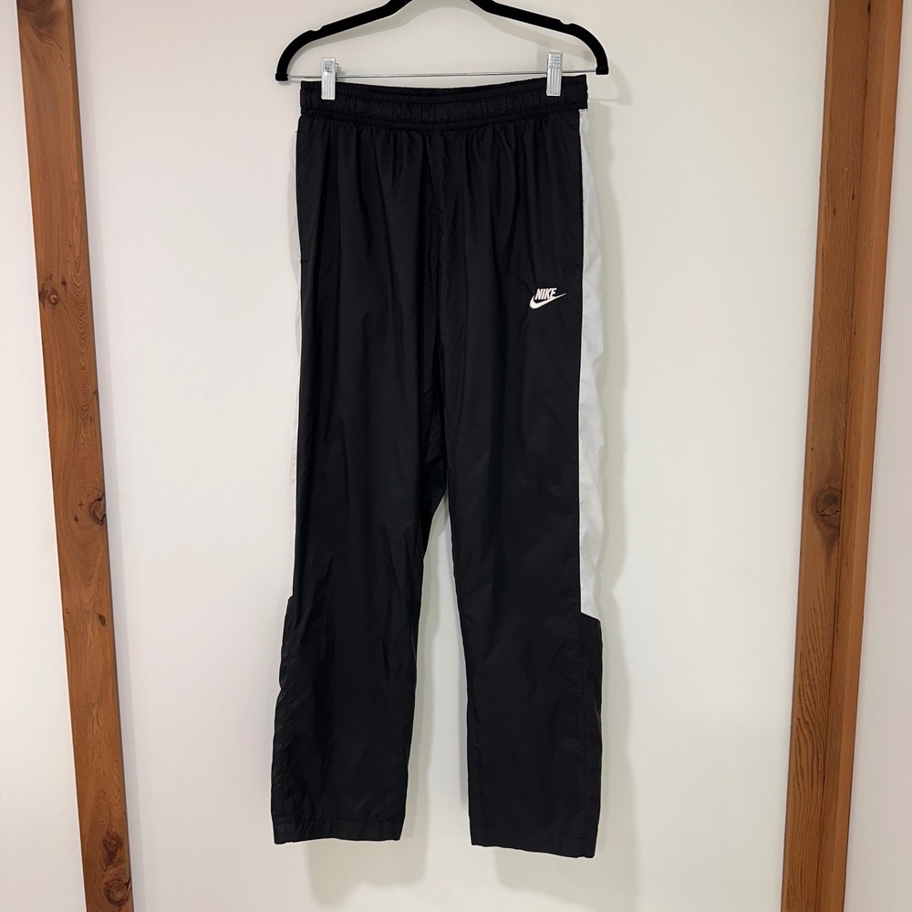 Nike Ripstop Track Pants Mens Medium Black White Bungee Cuffs | Gorpcore
